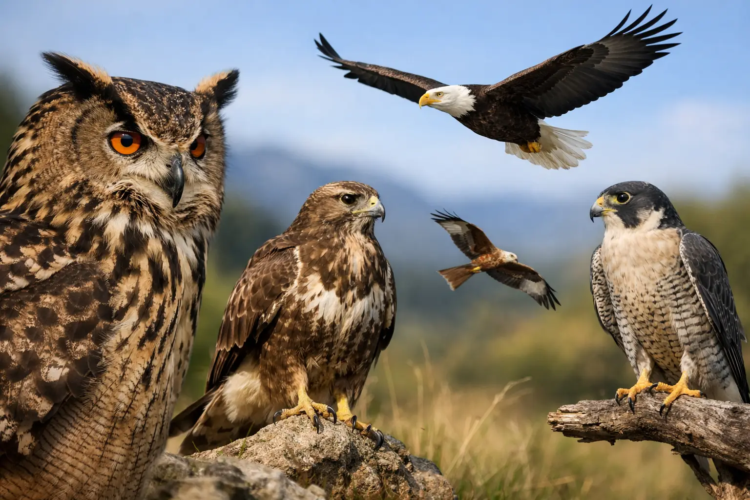 Gids voor roofvogelsoorten in de natuur